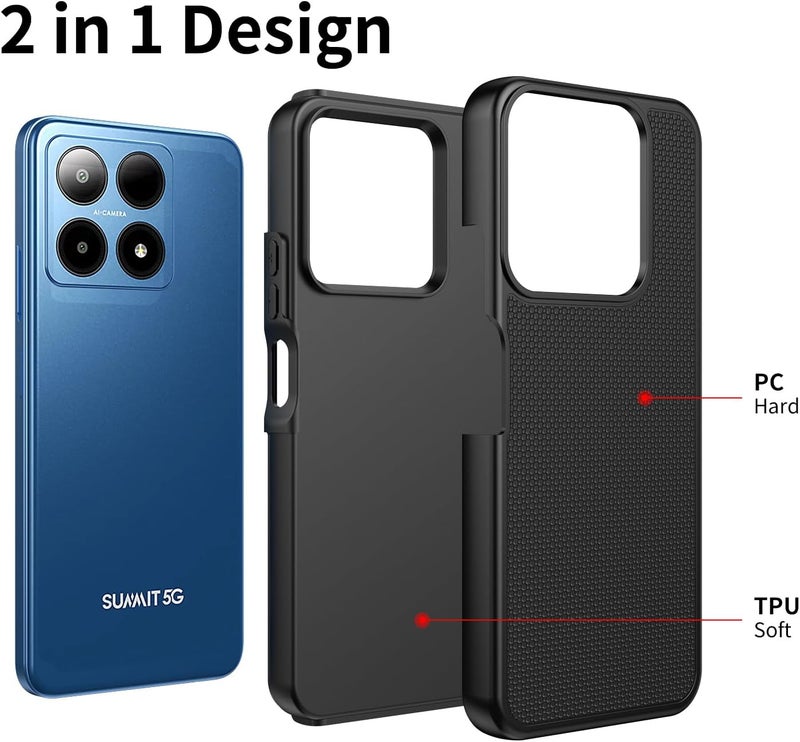 Mocotto for Boost Summit 5G Case with Tempered Glass Screen Protector,Dual Layer Heavy Duty Shockproof Protection (Boost Summit 5G,Black) - Image 3